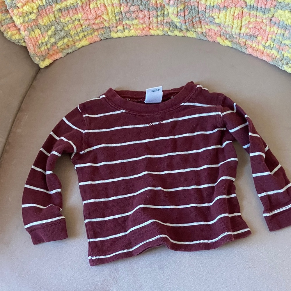 Striped Maroon Kids Sweater 12 mos